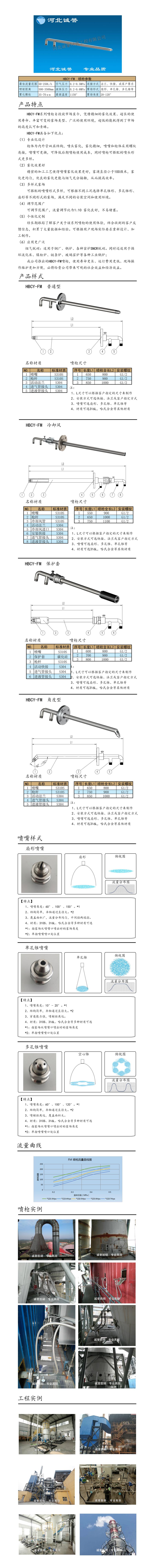 為您提供HBCY-FM-脫硝噴槍保護(hù)套、噴槍參數(shù)、材質(zhì)尺寸介紹，流量分布圖、扇形空心錐俯視圖介紹，以及霧化視頻介紹，更多詳細(xì)內(nèi)容盡在河北誠(chéng)譽(yù)！